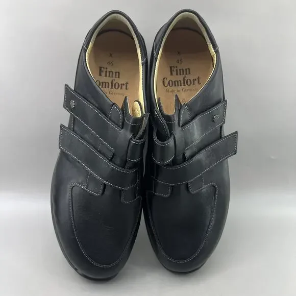 Finn Comfort Nasca Dual Strap Shoes Men Size 11 US, 45 EU Black Walking Sneakers